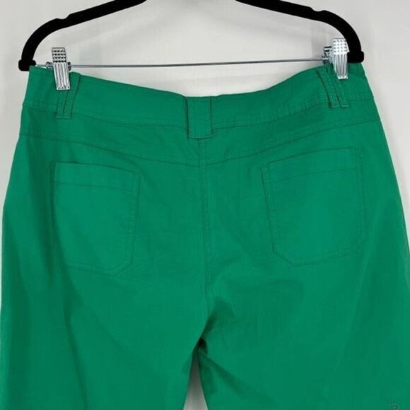 Lulu-B Womens Flat Front Hi Rise Stretch Ankle Cropped Pants Kelly Green Size 12 - Picture 10 of 16
